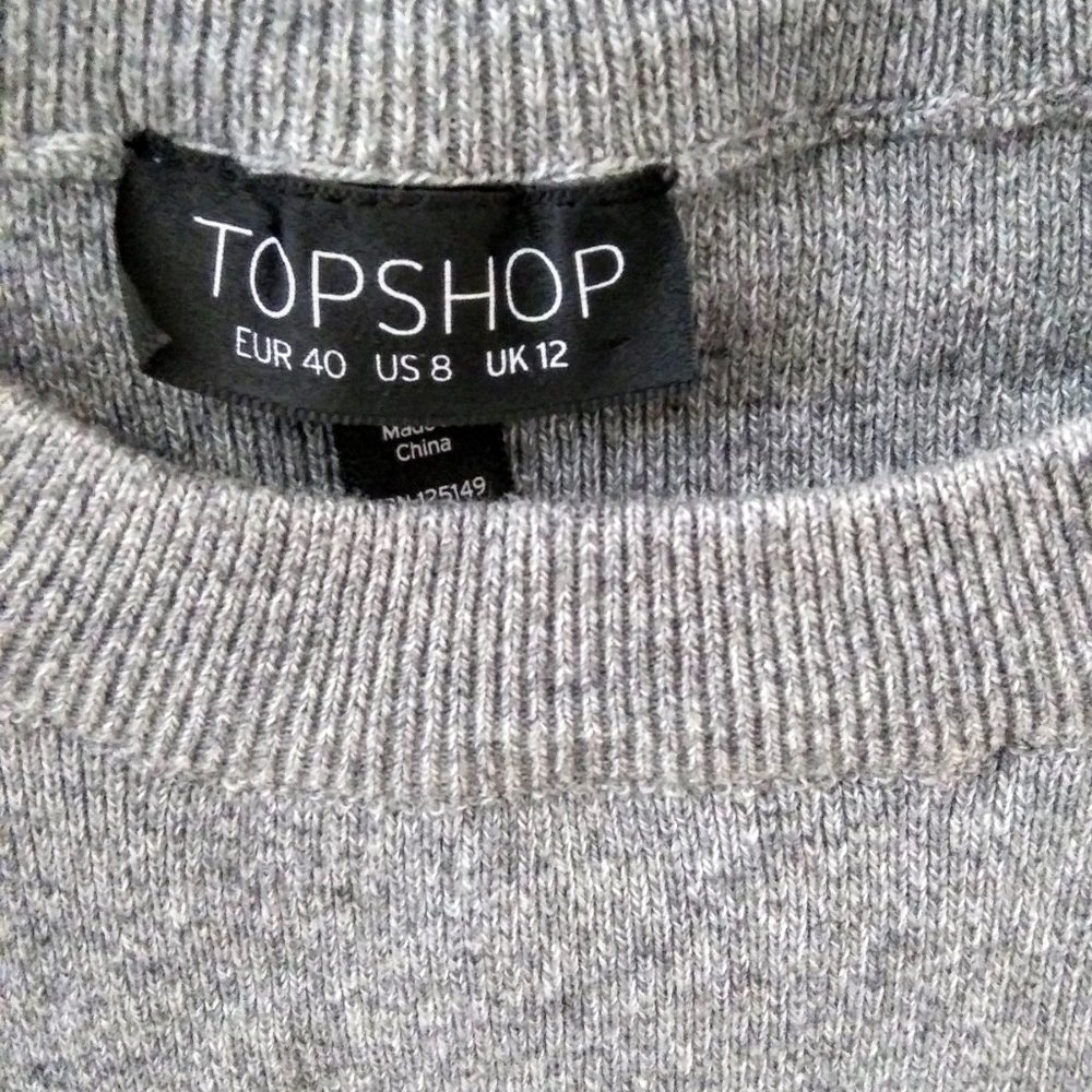 TOPSHOP NWT Gray Sleeveless Tie Sweater Size US8